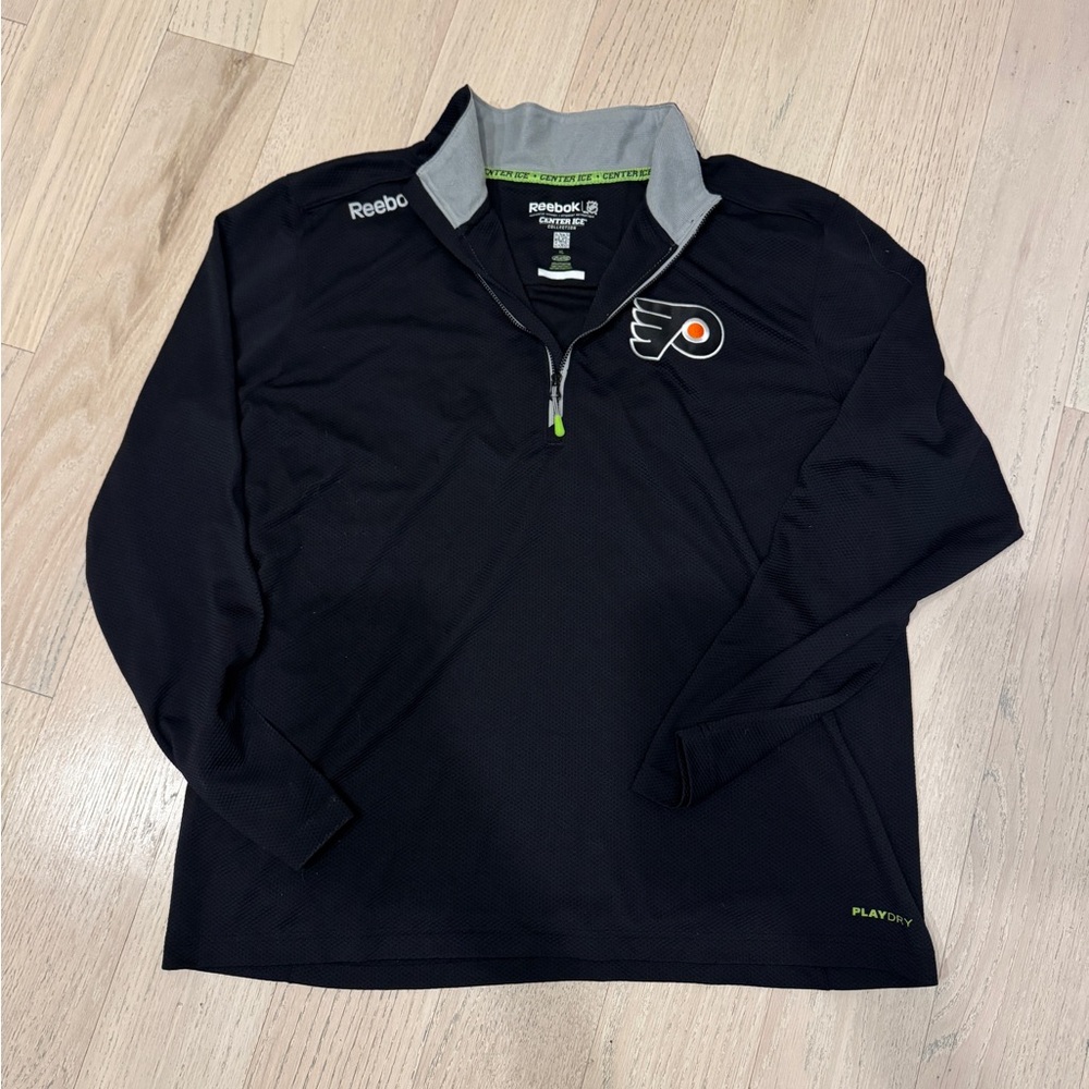 Reebok Black Philadelphia Flyers Quarter-Zip Pullover
